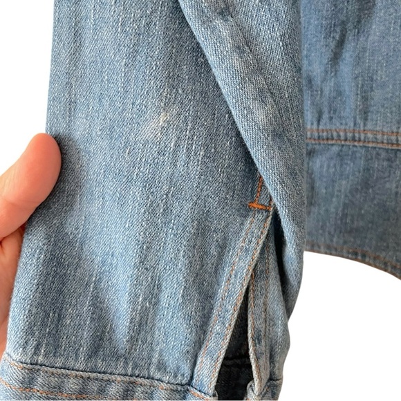 Vintage Y2K 2002 Christopher & Banks 100% Cotton Floral Embroidered Denim Jacket - Picture 5 of 6